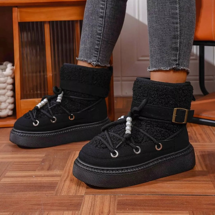 Lace Up Platform Boots Black / 36 Apparel and Accessories