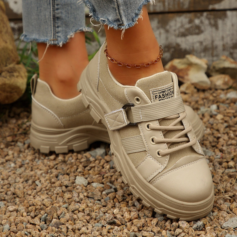 Lace Up Platform Casual Sneakers Apparel and Accessories