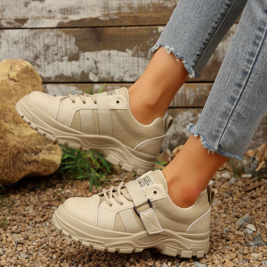 Lace Up Platform Casual Sneakers Apparel and Accessories