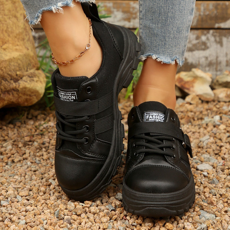 Lace Up Platform Casual Sneakers Apparel and Accessories