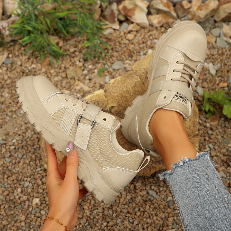 Lace Up Platform Casual Sneakers Apparel and Accessories