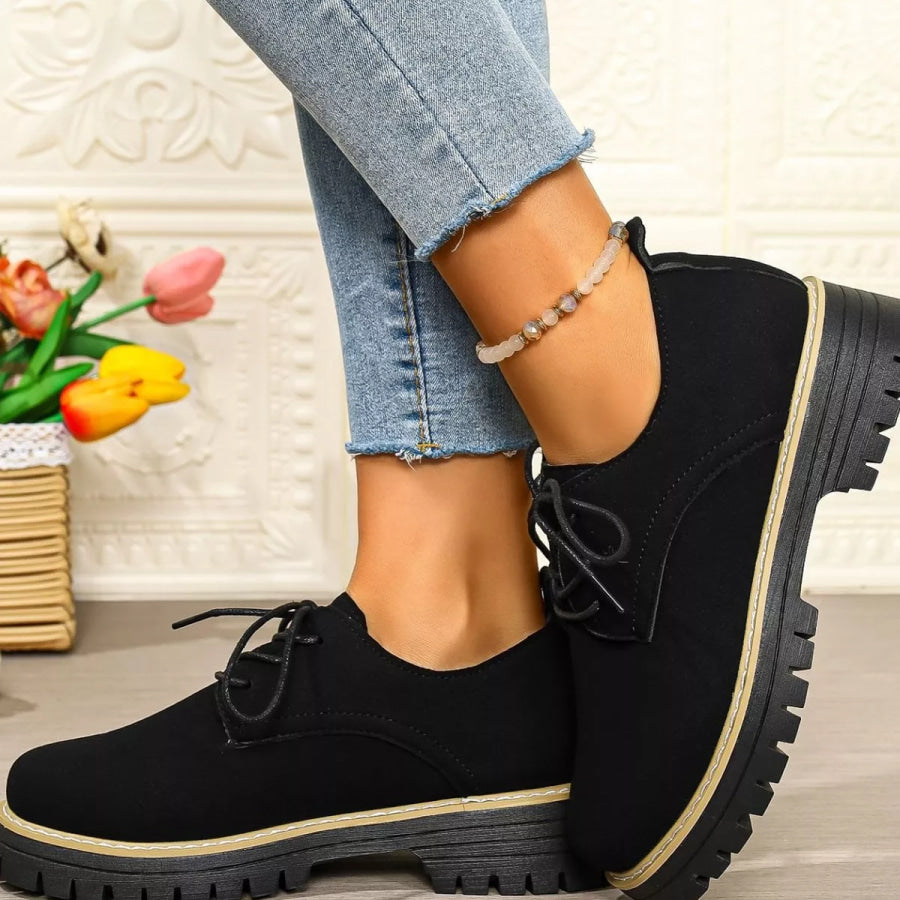 Lace-Up Platform Loafers Apparel and Accessories