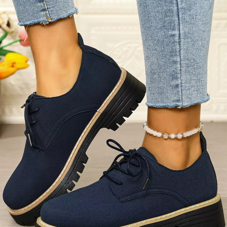Lace-Up Platform Loafers Apparel and Accessories
