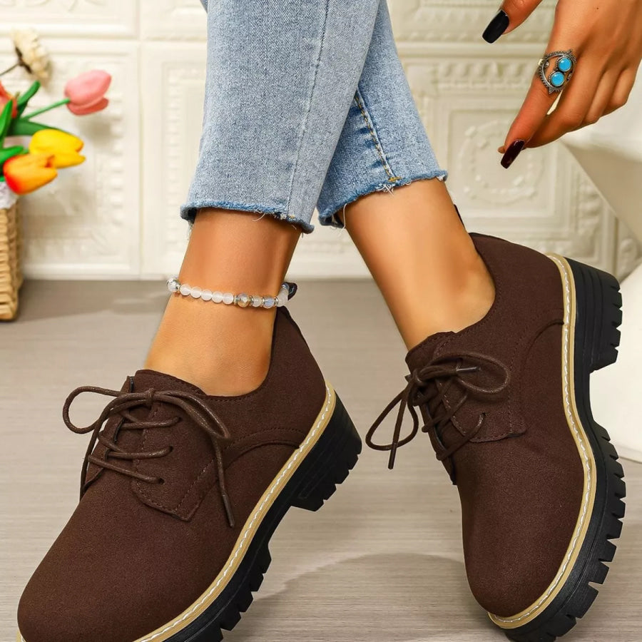 Lace-Up Platform Loafers Apparel and Accessories