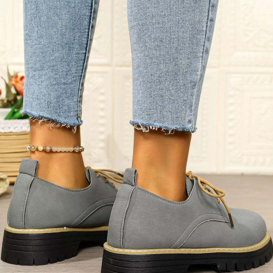 Lace-Up Platform Loafers Apparel and Accessories