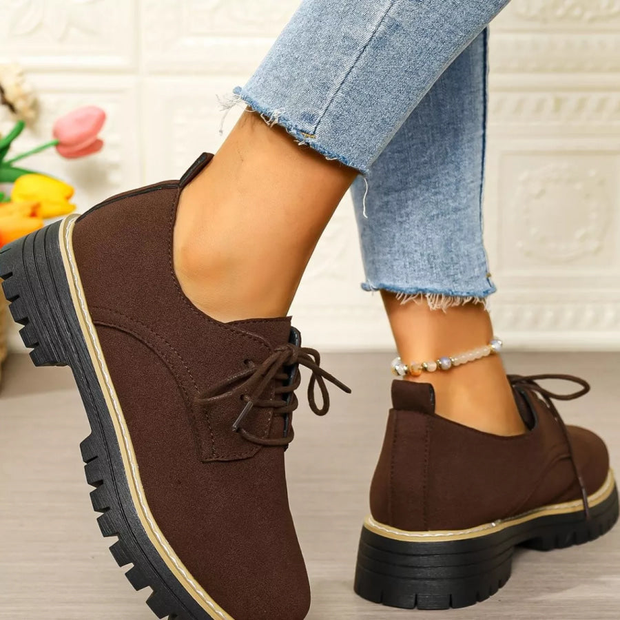 Lace-Up Platform Loafers Apparel and Accessories