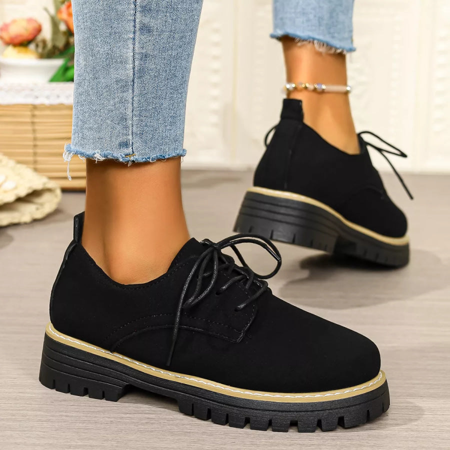 Lace-Up Platform Loafers Apparel and Accessories