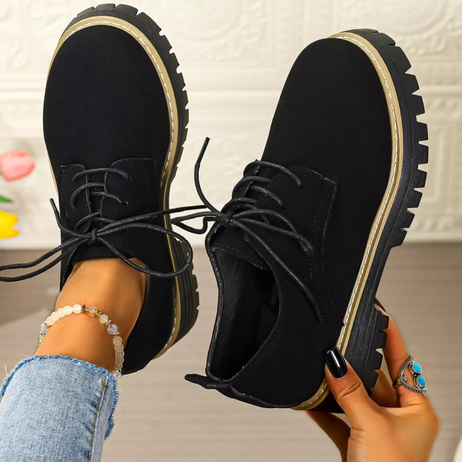 Lace-Up Platform Loafers Apparel and Accessories