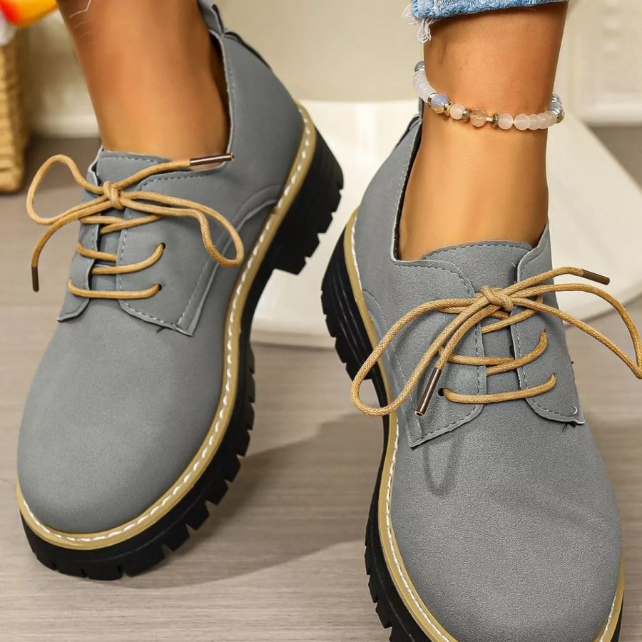 Lace-Up Platform Loafers Apparel and Accessories
