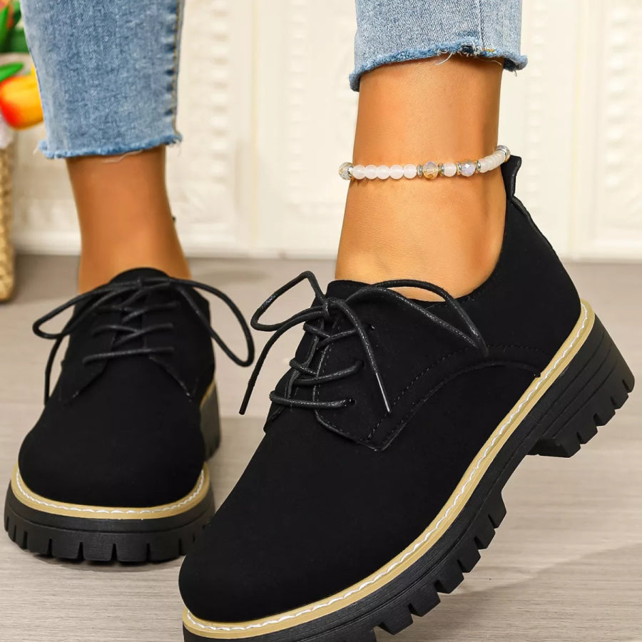 Lace-Up Platform Loafers Apparel and Accessories