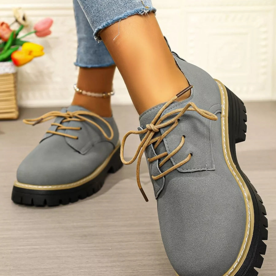 Lace-Up Platform Loafers Apparel and Accessories