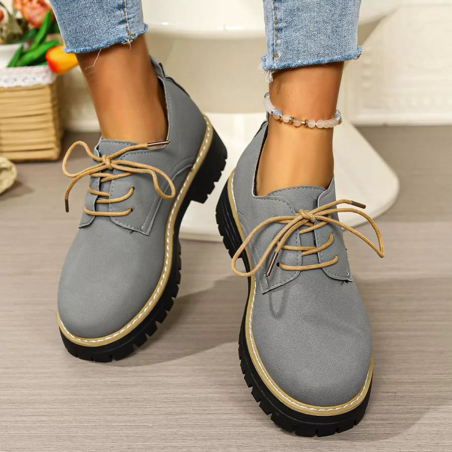 Lace-Up Platform Loafers Apparel and Accessories