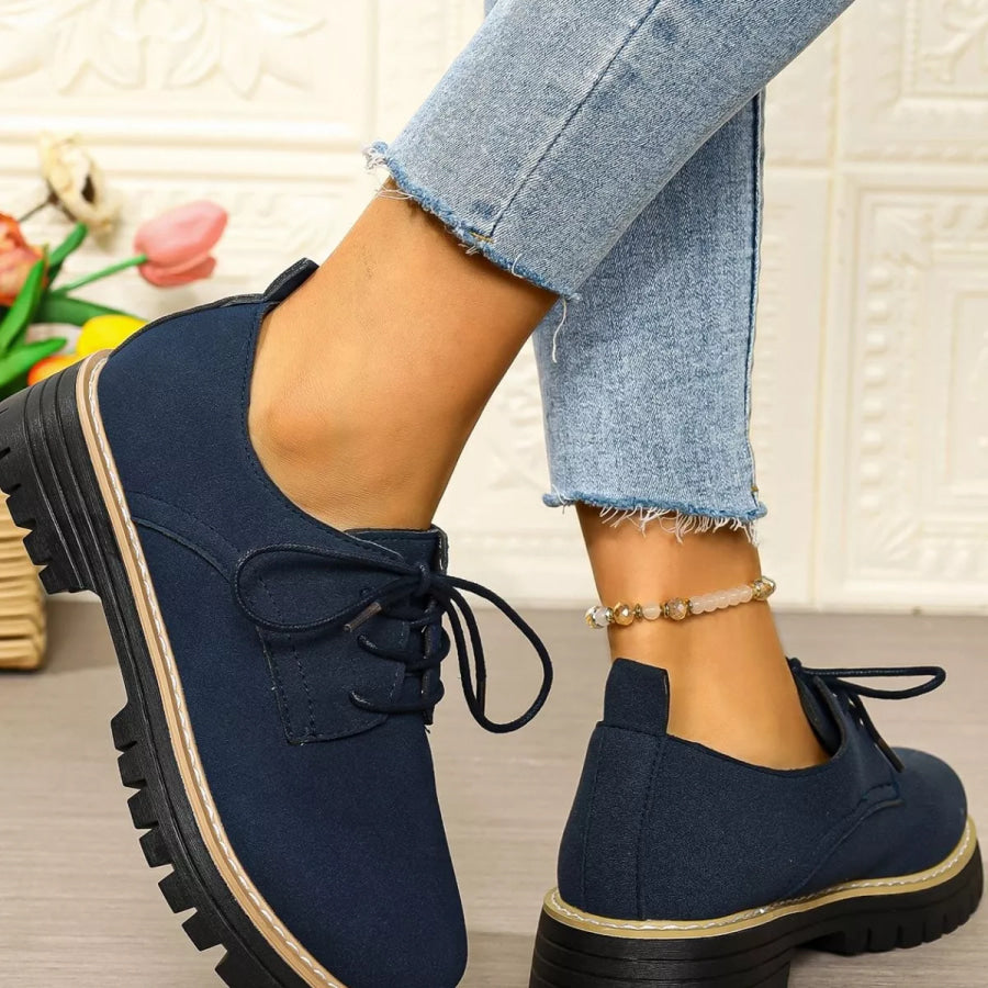 Lace-Up Platform Loafers Apparel and Accessories