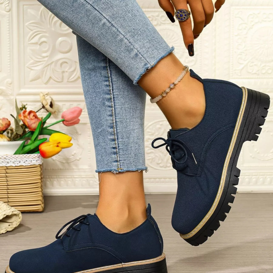 Lace-Up Platform Loafers Apparel and Accessories