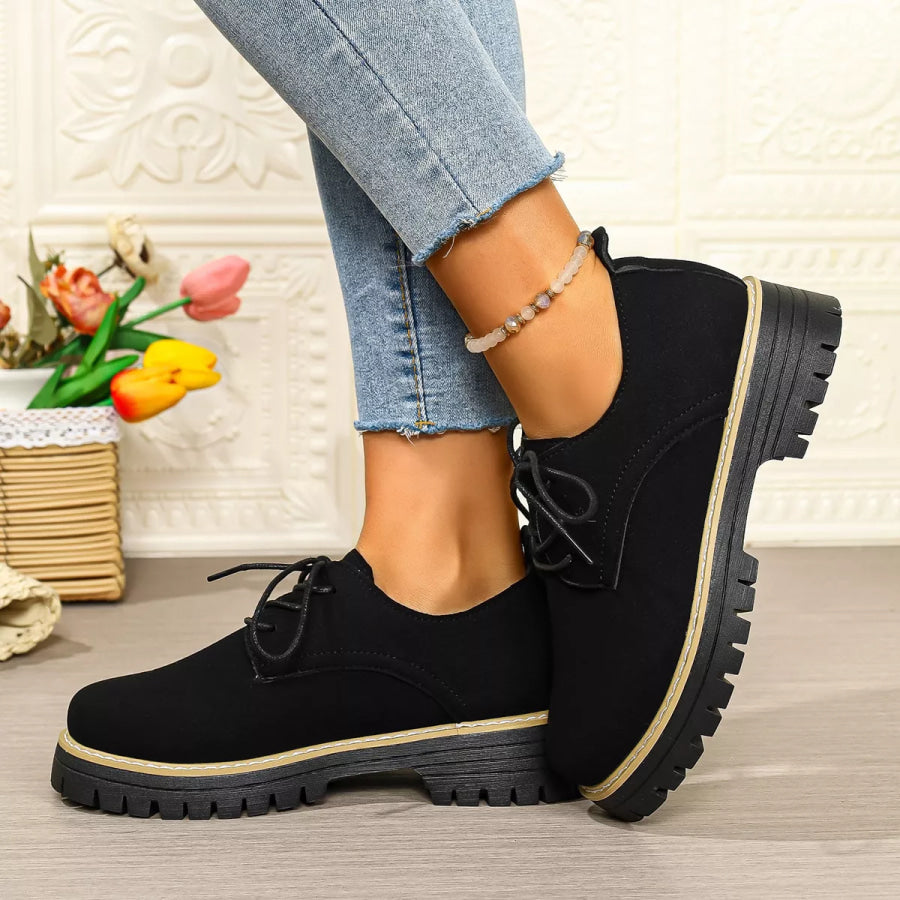 Lace-Up Platform Loafers Apparel and Accessories