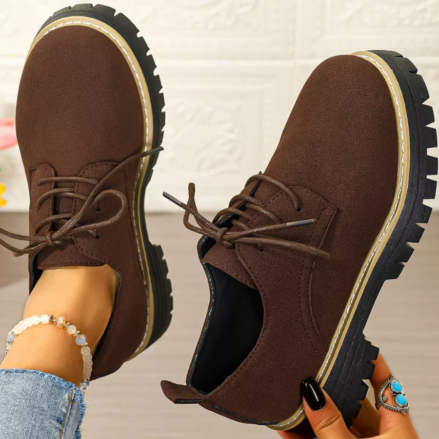 Lace-Up Platform Loafers Apparel and Accessories