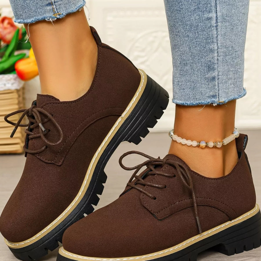 Lace-Up Platform Loafers Apparel and Accessories