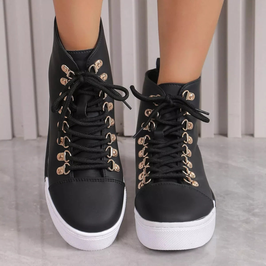 Lace-Up Platform Sneakers Apparel and Accessories