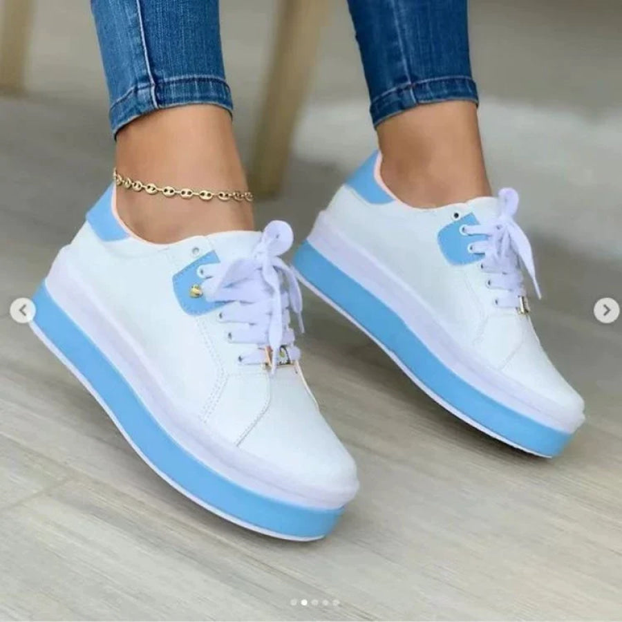 Lace Up Platform Sneakers Blue / 36 Apparel and Accessories