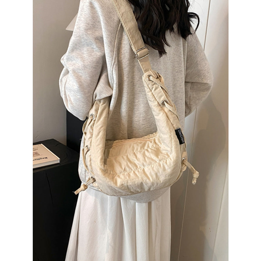 Lace-Up Polyester Crossbody Bag Apparel and Accessories