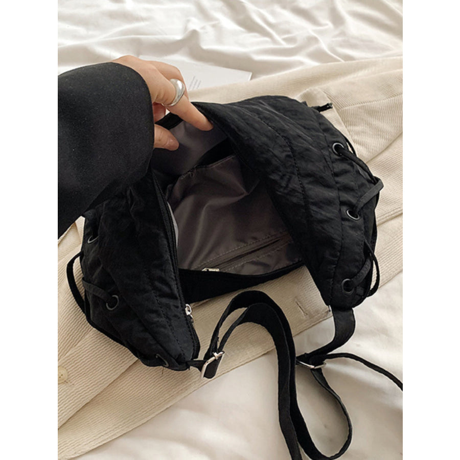 Lace-Up Polyester Crossbody Bag Apparel and Accessories