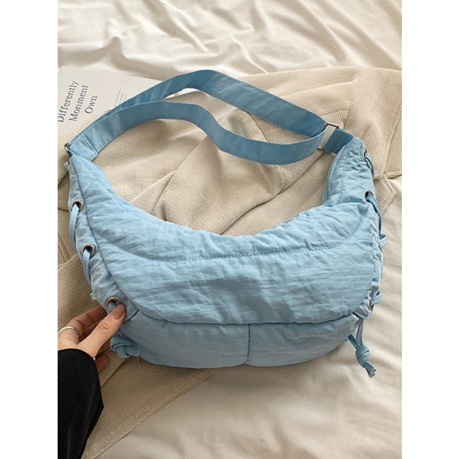 Lace-Up Polyester Crossbody Bag Apparel and Accessories