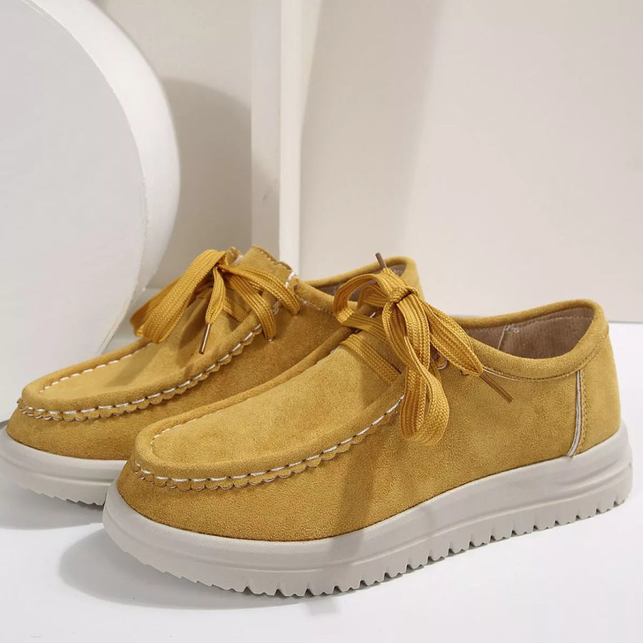 Lace-Up Round Toe Loafers Apparel and Accessories
