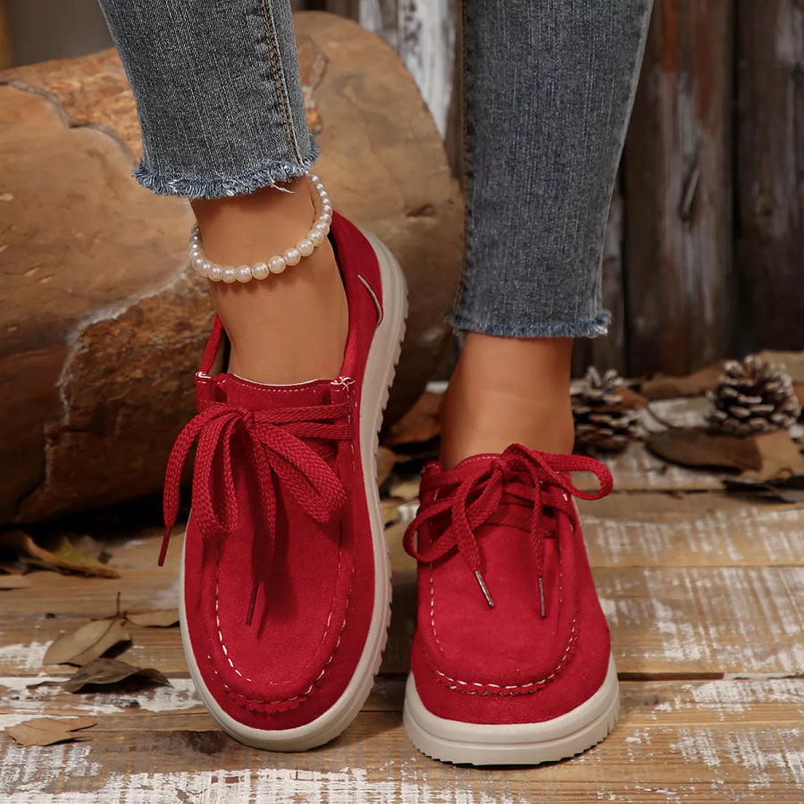 Lace-Up Round Toe Loafers Apparel and Accessories