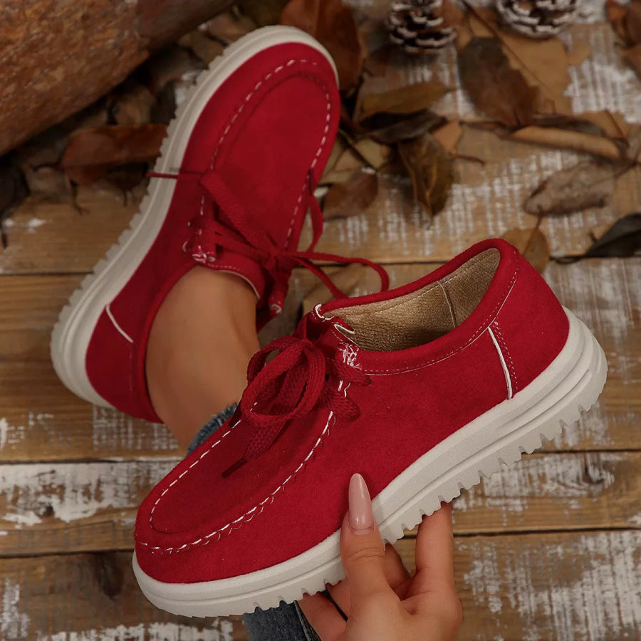 Lace-Up Round Toe Loafers Apparel and Accessories
