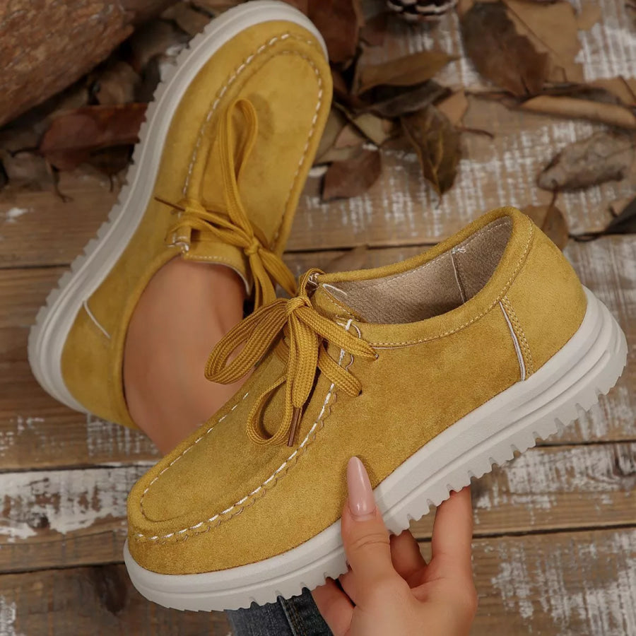Lace-Up Round Toe Loafers Apparel and Accessories