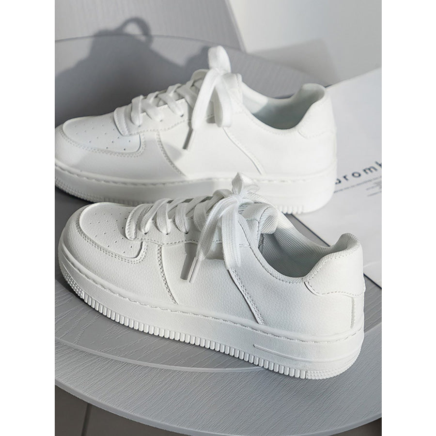 Lace Up Round Toe Platform Shoes Apparel and Accessories