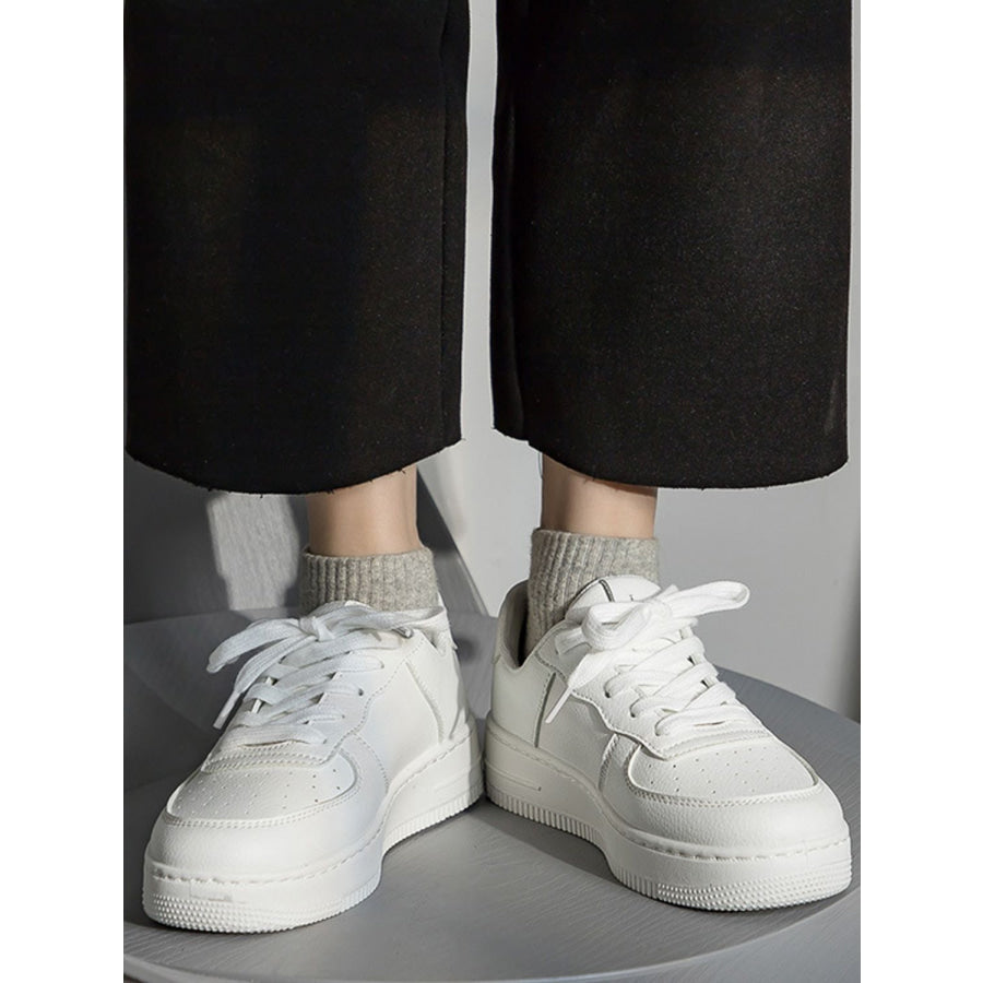 Lace Up Round Toe Platform Shoes Apparel and Accessories