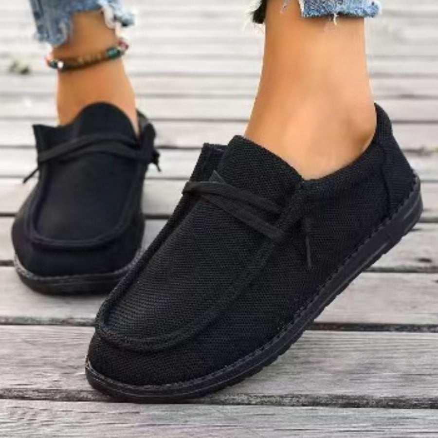 Lace Up Round Toe Slip-Ons Apparel and Accessories