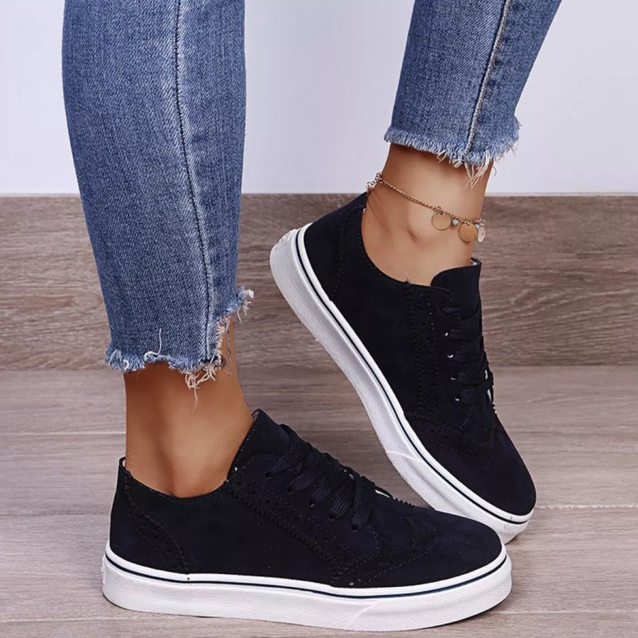 Lace Up Round Toe Sneakers Apparel and Accessories