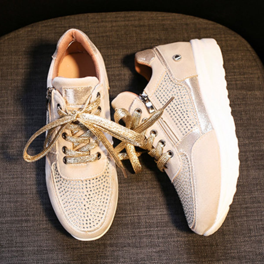 Lace Up Round Toe Sneakers Apparel and Accessories