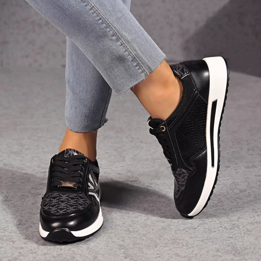 Lace Up Round Toe Sneakers Apparel and Accessories