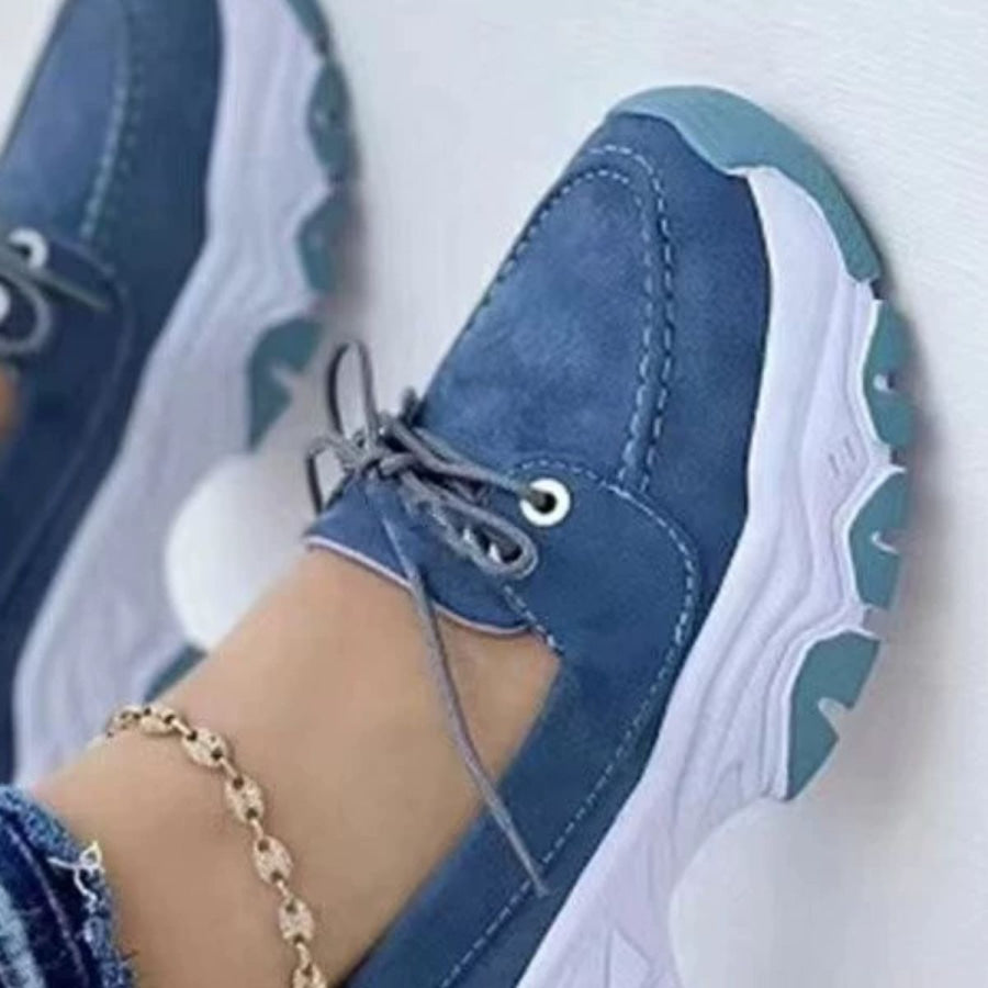 Lace Up Round Toe Sneakers Apparel and Accessories