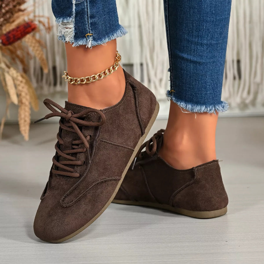 Lace Up Round Toe Sneakers Apparel and Accessories