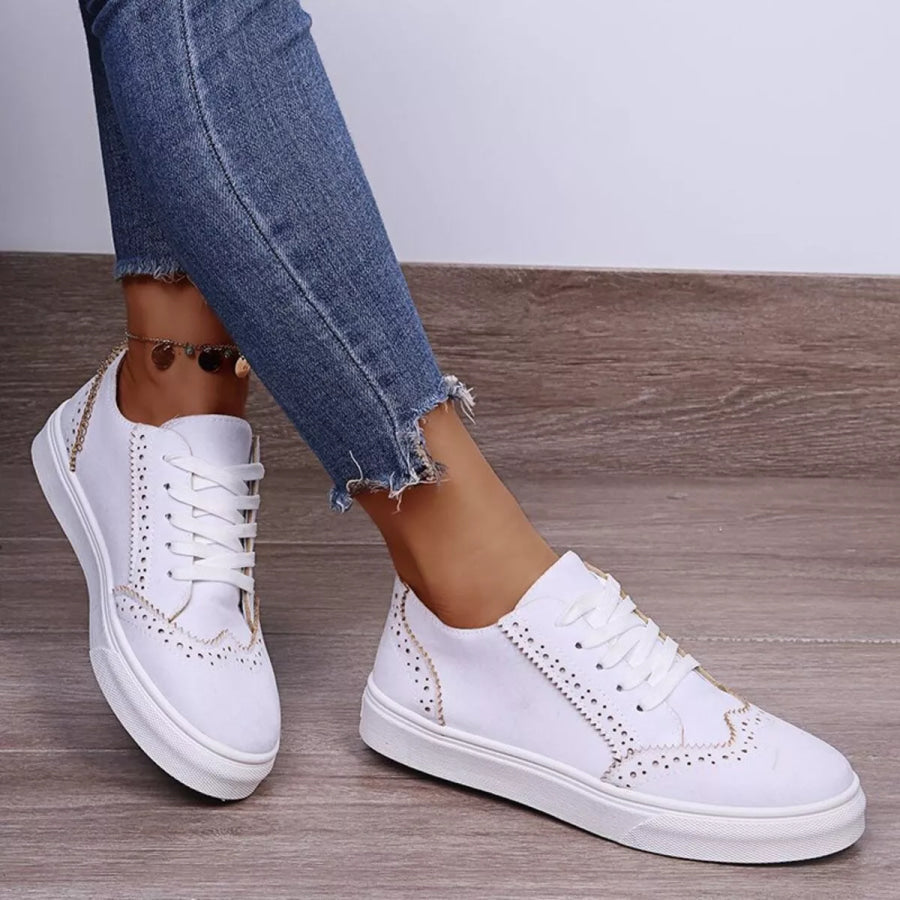 Lace Up Round Toe Sneakers Apparel and Accessories
