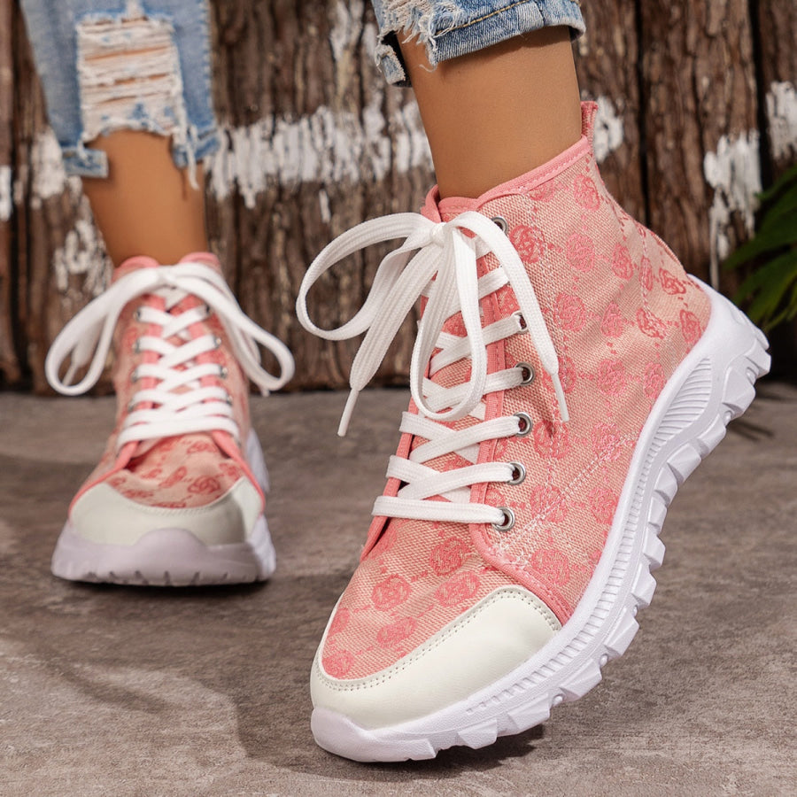 Lace Up Round Toe Sneakers Apparel and Accessories