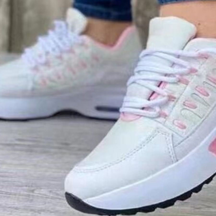 Lace Up Round Toe Sneakers Apparel and Accessories