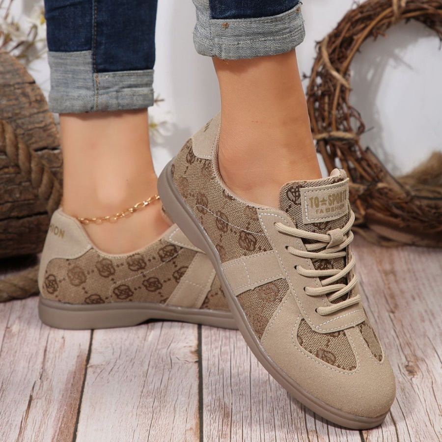 Lace Up Round Toe Sneakers Apparel and Accessories
