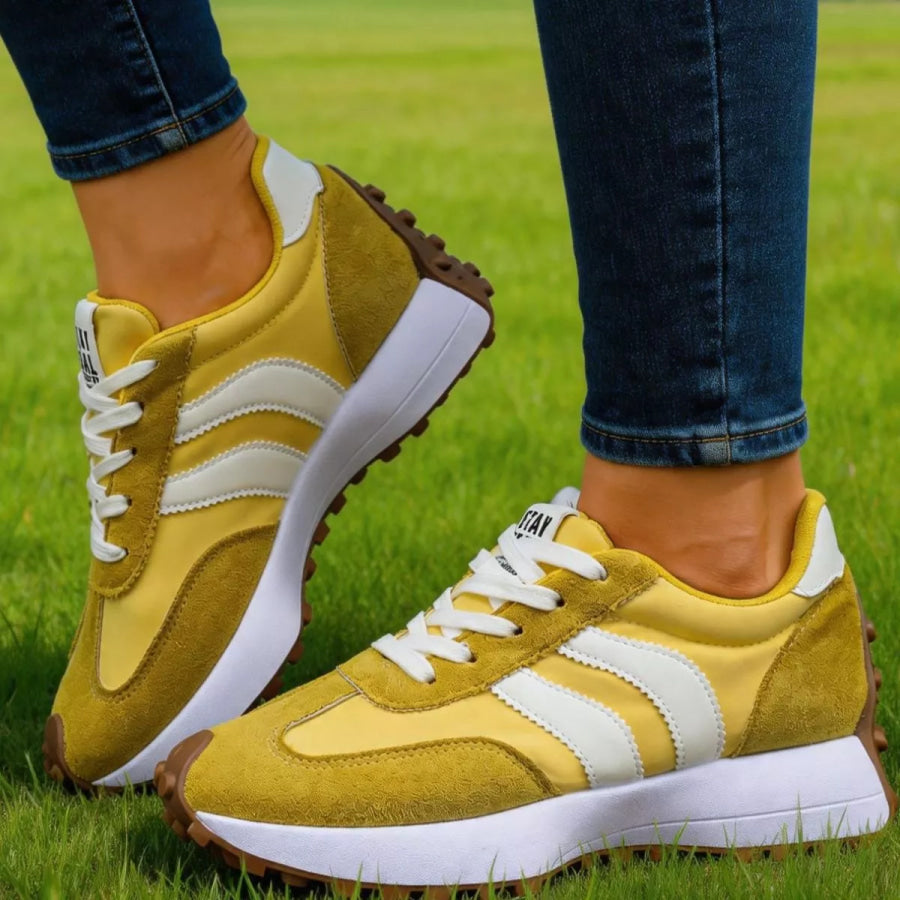 Lace Up Round Toe Sneakers Apparel and Accessories