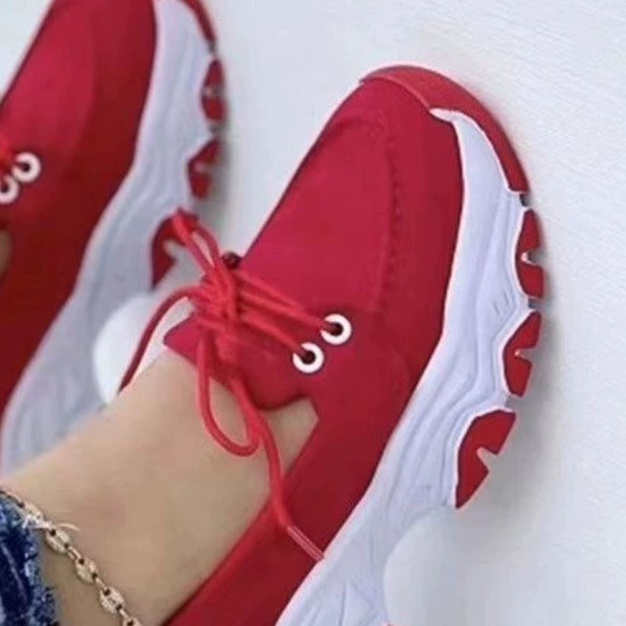 Lace Up Round Toe Sneakers Apparel and Accessories
