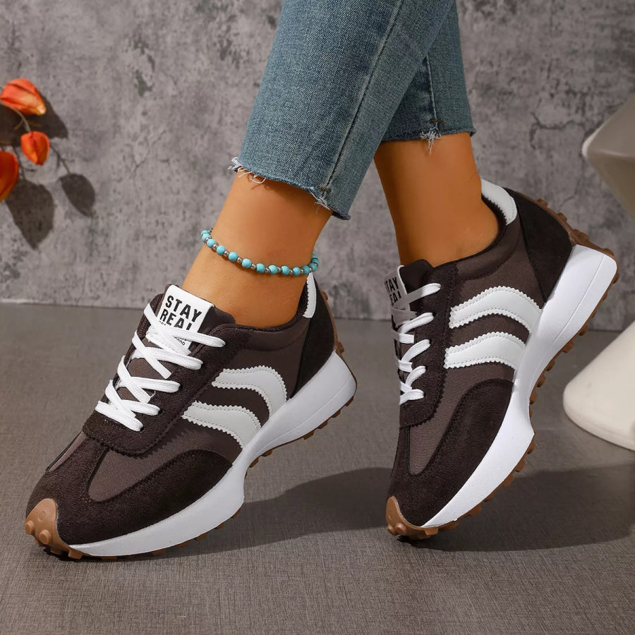 Lace Up Round Toe Sneakers Apparel and Accessories
