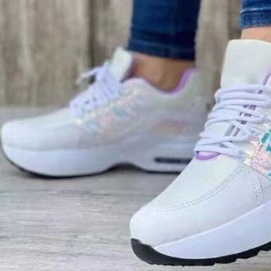 Lace Up Round Toe Sneakers Apparel and Accessories
