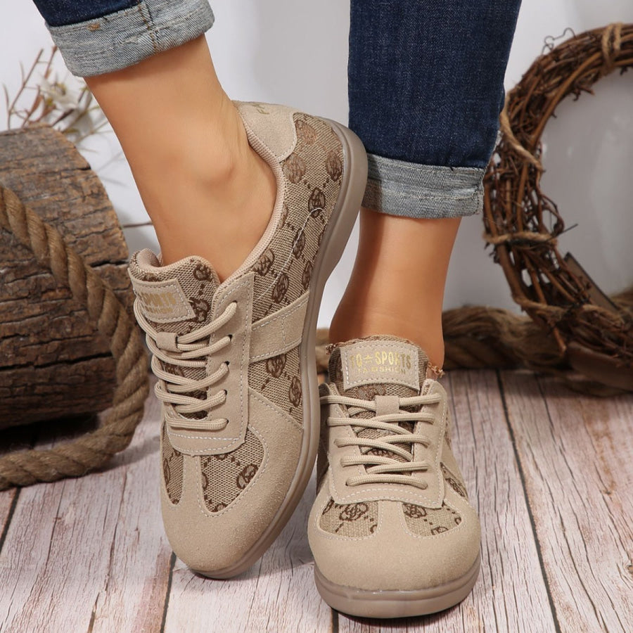 Lace Up Round Toe Sneakers Apparel and Accessories
