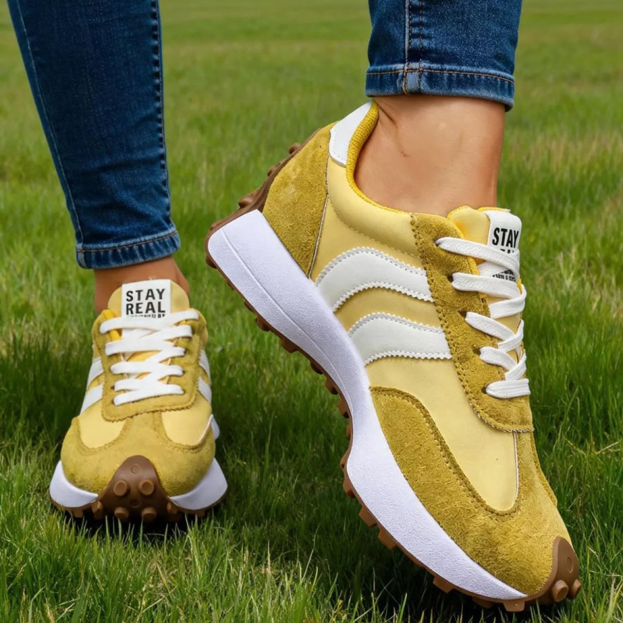 Lace Up Round Toe Sneakers Apparel and Accessories
