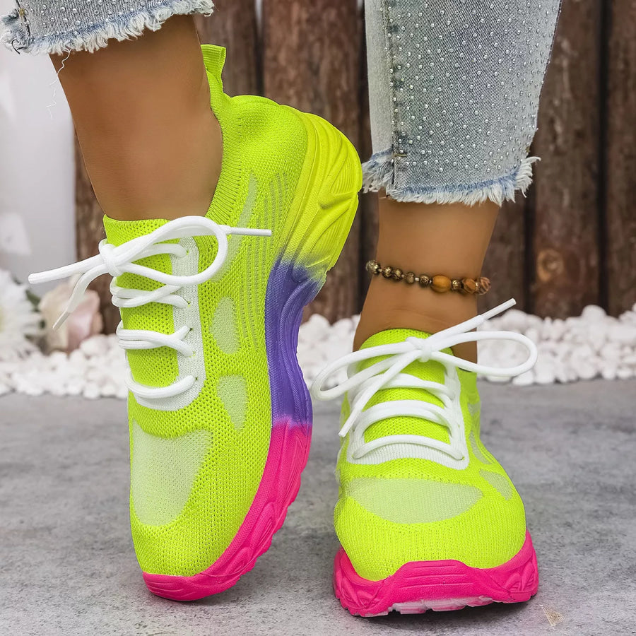 Lace Up Round Toe Sneakers Apparel and Accessories