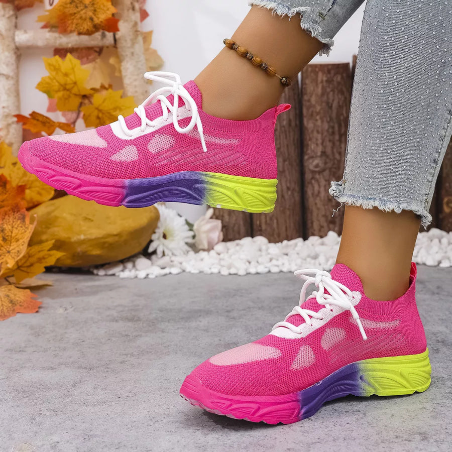 Lace Up Round Toe Sneakers Apparel and Accessories